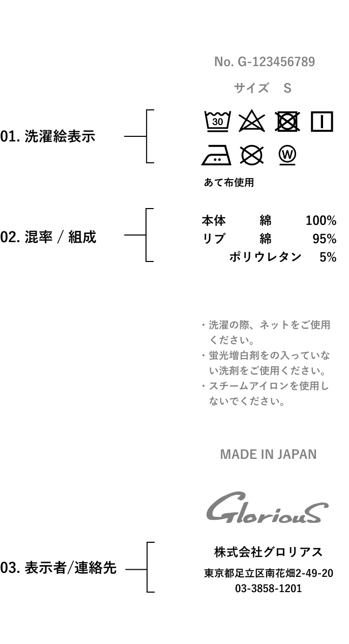 洗濯ネーム必須事項