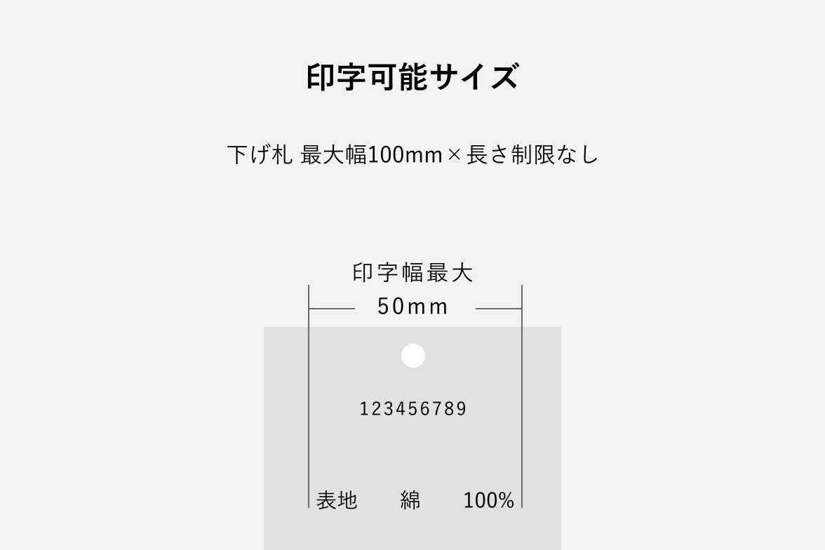 印字する下げ札のサイズについて